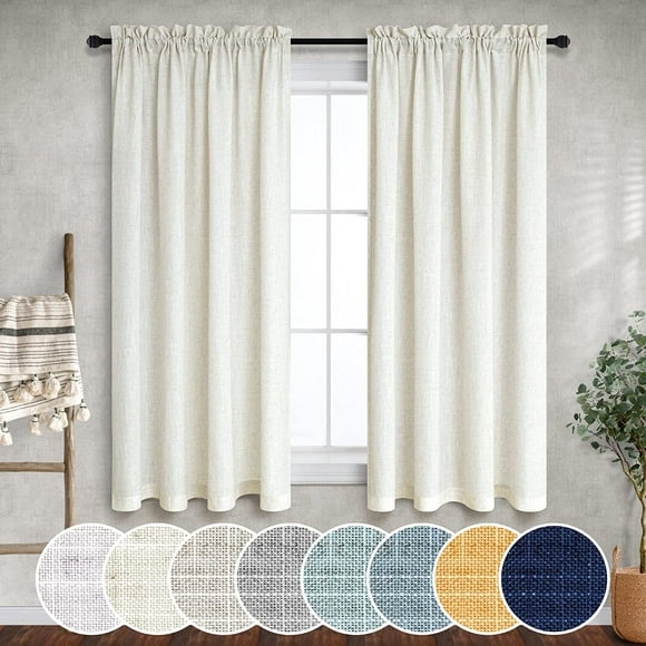 yubcxhop Rideaux Jaune Moutarde 54 Pouces de Longueur pour Chambre d'Enfants Ensemble de 2 Panneaux Poche de Tringle Décor d'Automne Chaud et Lumineux Filtrant la Lumière Semi-Transparent Lin Jaune Doré Rideau Doré pour Salon