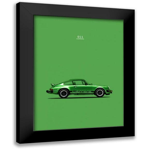 Rogan, Mark 12x14 Black Modern Framed Museum Art Print Titled - Porsche 911 Carrera Green