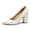 White Pu, variant on Zhabtuc Women's Pointed Toe Chunky High Heels Closed Toe Block Heels Slip on Pumps Dress Office Pumps Shoes for Lady Black Size 8.5