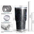 thumbnail image 6 of 30oz Black Butterfly Pattern Tumblers Stainless Steel Tumbler with Lid and Straw,Vacuum Insulated Double Wall Travel Tumbler Cups Mug with Cleaning Brush for Coffee,Tea, 6 of 7
