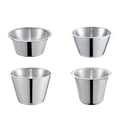 thumbnail image 1 of 4pcs Tazas de salsa de acero inoxidable con condimentos redondos individuales ramekins (plata), 1 of 6
