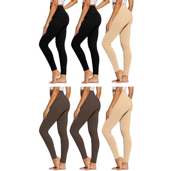 Conceited Women's Ivy Buttery Soft High Waist Basic Leggings - Pack of 6