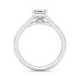 thumbnail image 2 of Veda Jewel 1.48 Ct Asscher Cut Lab-Created Diamond Engagement Ring - 14K White Gold Plated Ring - Bezel Set Solitaire with Accents Ring - Fashionable Jewelry Gift for Her - Everyday Diamond Ring, 2 of 6