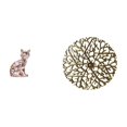 thumbnail image 1 of Estatua de gato, figura decorativa de escritorio, escultura de pared de metal, disco decorativo elaborado en cerámica y hierro, ideal para regalar o d, 1 of 8