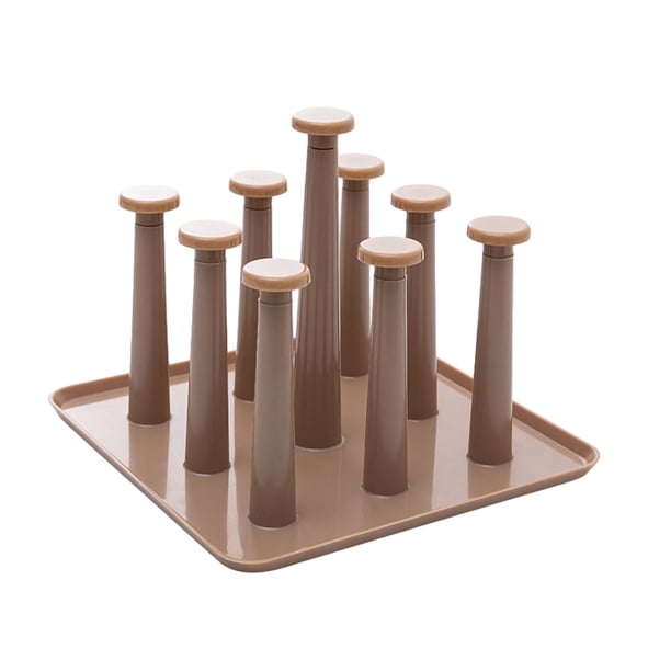 Monstrate Soporte para árbol de tazas, durabilidad, artesanía exquisita, amplia aplicación, vasos, organizador de secado de vidrio ABS, tazas Almacenamiento y organización del hogar caqui