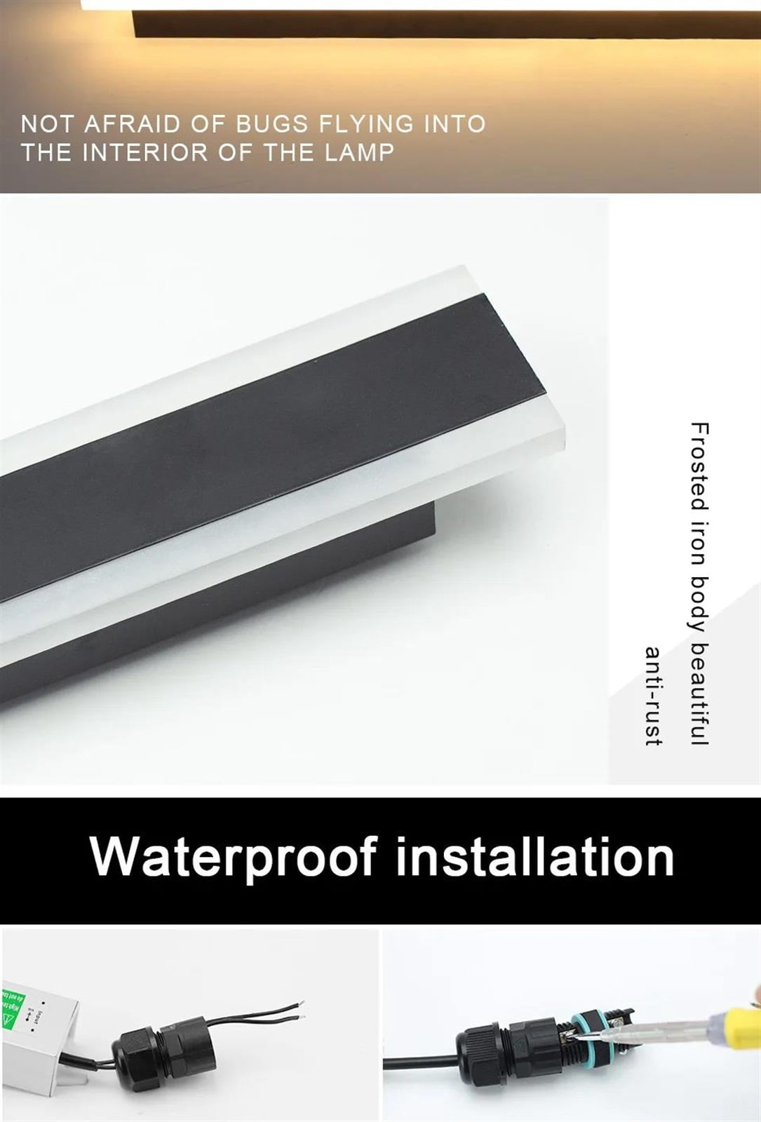 Modern Long Wall Light Balcony Villa Porch Hallway External Lamps Outdoor Lighting Waterproof Garden Wall Lamps IP65
