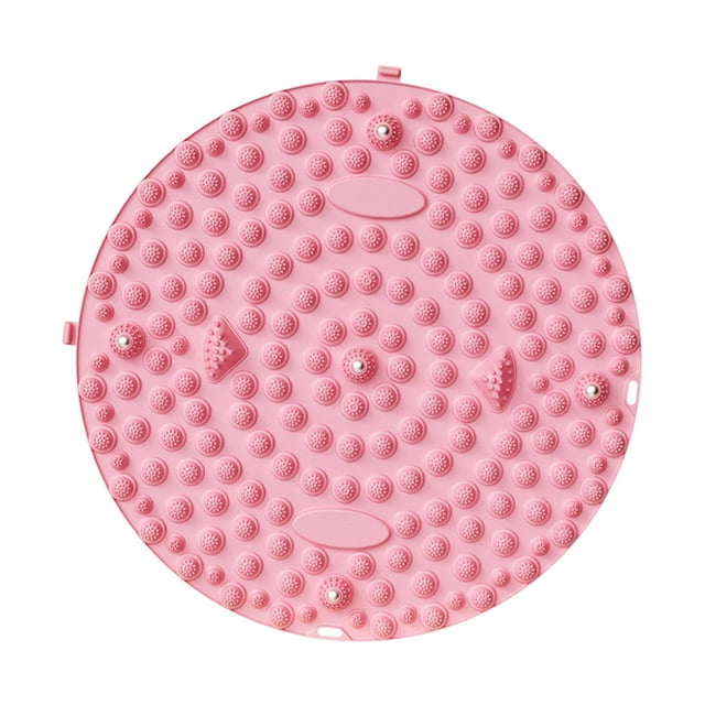 Massorista de pies Mat de la presión de los dedos Portátil ergonómico 13.78 pulgadas Diámetro de la almohadilla de almohadilla de pie para viajar en Rosa