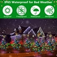 thumbnail image 5 of DAMAI 2 Pcs 54" Solar Christmas Trees Lights Outdoor Decoration Waterproof, 2026 New Durable Solar Powered Christmas Tree with Bells berries bows, Prelit Xmas Trees for Yard, Lawn, Pathway, Garden, 5 of 9
