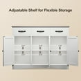 thumbnail image 2 of Lofka Coffee Bar, 42" Kitchen Cabinet with Spacious Desktop 3 Drawers, 3 Doors, 3 Adjustable Shelf, Gray+White, 2 of 9