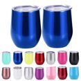 thumbnail image 2 of Coofit 2 Pcs Gobelets à Vin en Acier Inoxydable Isolés Gobelets à Boire Gobelets à Bière avec Couvercle, 2 of 10