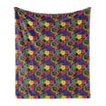 thumbnail image 1 of Colorful Soft Flannel Fleece Throw Blanket, Vibrant Colored Bedding Plants Hibiscus Bloom Floral Jungle in Summer Time, Cozy Plush for Indoor and Outdoor Use, 50" x 60", Multicolor, by Ambesonne, 1 of 6