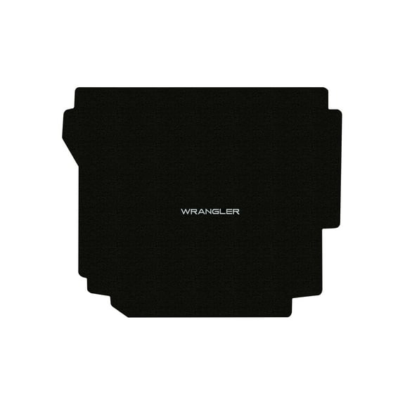Lloyd Mats LogoMat Custom-Fit Carpet Cargo Mat for 2018-2025 Jeep Wrangler JL 4-Door, Fits Models w/o Subwoofer or Trail Rails, w/Trench Cover, Black