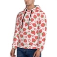 thumbnail image 2 of KLL Strawberry Flower Print Mens Hoodie Long Sleeve Casual Pullover Hooded Sweatshirt Fashion Drawstring Hoodies with Pocket-X-Large, 2 of 6