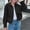*Black, variant on ClodeEU Womens Cropped Jackets,Long Selve Lapel Zip Up Coat with Pockets ,Casual Fall Tops Green,Womens Plus S