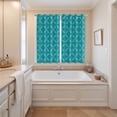 thumbnail image 3 of Curtains 63 Inch Length 2 Panels, Teal Morocco Grommets Window Treatment Curtain, Geometric Leaf Diamond Lattice Abstract Thermal Curtains Drapes for Living Room/Bathroom, 3 of 9