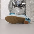 thumbnail image 6 of Quealent Girls Dress Shoes Mary Jane Wedding Party Shoes Glitter Bridesmaids Princess Heels Blue for Size 1.5, 6 of 9