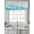 thumbnail image 4 of Valance Curtain Teal Blue Ocean Waves Kitchen Curtain for Window Ombre Beach Rod Pocket Curtain Valance Window Treatment for Kitchen Bathroom Dining Room 1 Panel 54x18inch, 4 of 9