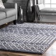 thumbnail image 1 of nuLOOM Tapis Shag Marocain Barbara, 10 Pieds x 14 Pieds, Gris, 1 of 4
