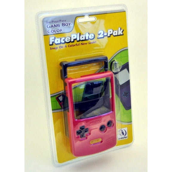 Game Boy Color FacePlate 2-Pack PINK & BLACK Snap On Style Replacement Pair