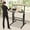 Brown, variant on Miumaeov Mobile Stand Up Desk with Height Adjustable Standing Desk with Wheels Portable Rolling Laptop Cart for Home Office Standing or Sitting
