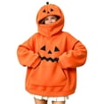 thumbnail image 3 of Tbopshirt Girls Hoodies Long Sleeve Halloween Pumpkin Hoodie Size 5-16 Year Oversized Pullover Sweatshirt Fall Winter Warm Tops, 3 of 7