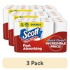 (3 pack) Scott Paper Towels, Choose-A-Sheet, 12 Double Rolls