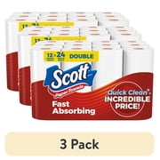 (3 pack) Scott Paper Towels, Choose-A-Sheet, 12 Double Rolls