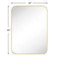 thumbnail image 3 of TEHOME Contemporary Gold Rectangle Bathroom Mirror, 30x40 Inches, Rounded Vanity Mirror, 3 of 8
