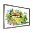 thumbnail image 2 of Designart 'Blossoming Greenlands And A Rural House' Traditional Framed Art Print, 2 of 4
