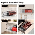 thumbnail image 6 of Housolution Pot and Pan Organizer, Expandable Pot Lid Organizer Rack with 14 Adjustable Dividers for Kitchen, Under Cabinet, Cutting Board, Bakeware, White, 6 of 7