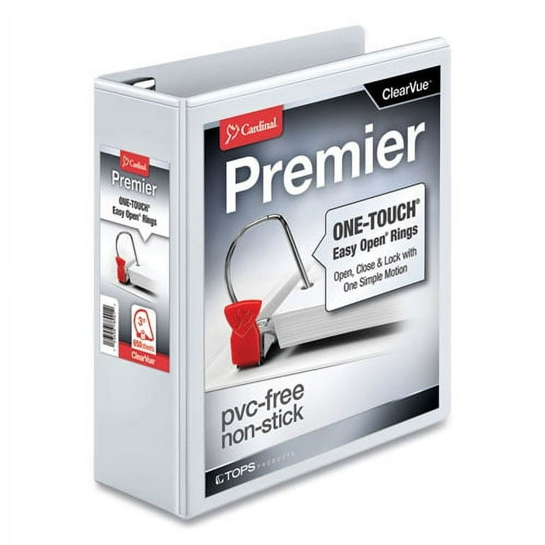 Premier Easy Open ClearVue Locking Slant-D Ring Binder, 3 Rings, 2