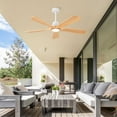thumbnail image 2 of 52 inch Ceiling Fan with Light, Solid Wood Blades DC Motor Remote Control, 2 of 9