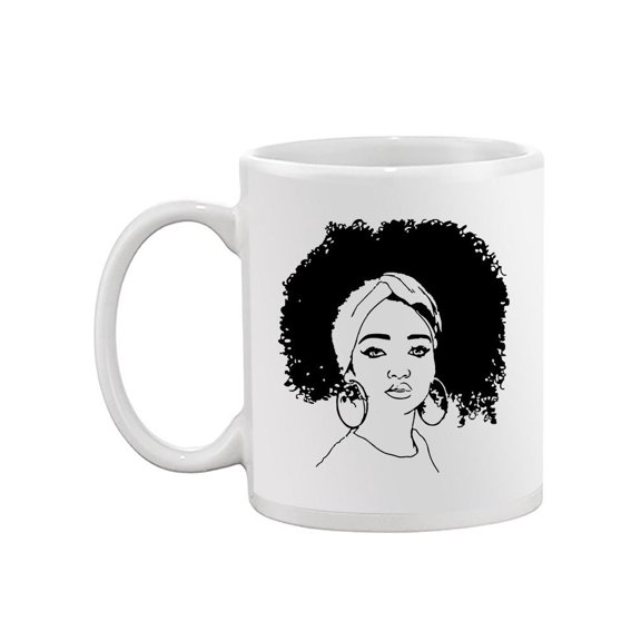A Woman With Curly Hair Mug - SPIdeals Designs,