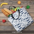 thumbnail image 4 of KLL Blue Fish Pattern Aesthetic Tote Bag for Women Beach Bag Shopping Bags Shoulder Bag Reusable Grocery Bags, 4 of 5