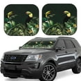 thumbnail image 2 of Daiia Palm Leaves And Exotic Birds 2PCS Car Windshield Sun Shade, Foldable Sun Shield for Car Front Window, Auto Sun Blocker Visor Protector Universal for Truck SUV Pickup-Small, 2 of 7