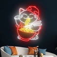 thumbnail image 5 of Handmadetneonsign Lucky Cat Eats Ramen Neon Sign, Eating Cat Ramen Noodle Led Sign, Japan Ramen, 5 of 5