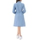 thumbnail image 3 of Vestido de mezclilla INSPIRE CHIC para mujer, de manga larga, con botones, corte A, con cinturón, vestido clásico de jean XS azul cielo, 3 of 6