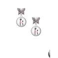 thumbnail image 2 of Delight Jewelry Silvertone Domed Ballet Dance Instructor Silvertone Antiqued Butterfly Post Earrings, 2 of 4