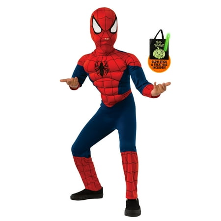 Ultimate Spiderman Muscle Chest Costume for Kids Treat Safety