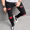 thumbnail image 6 of QHFBli Mens Slim Fit Stretch Jeans Ripped Skinny Jeans for Men, Distressed Straight Leg Streetwear Comfort Male Pants, 6 of 9