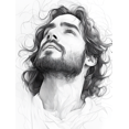 thumbnail image 1 of Qisvanset 12x16 Inch Minimalist Jesus Line Art Canvas Wall Art, Simple Religious Portrait Baptism Gift Home Decor, 1 of 8