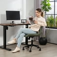 thumbnail image 2 of HOMCOM Armless Office Desk Chair, 360° Swivel Computer Chair, Dark Green, 2 of 10