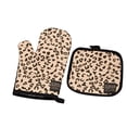 thumbnail image 1 of Windfall Leopard Print Microwave Gloves Thickened Heat Mitts Kitchen Baking Kit, 1 of 4
