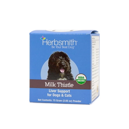 UPC: 0718122542192 | Herbsmith Organic Milk Thistle for Dogs and Cats – Liver Supplement for Dogs & Cats – Made in USA – 75g Powder