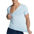 thumbnail image 2 of ZenCart Men's Ice Silk T-Shirts Casual Short Sleeve Sports Tee Summer Breathable Moisture V-Neck Undershirt Top, 2 of 8