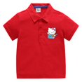 thumbnail image 3 of Hello Kitty, nueva chica, uniforme escolar con solapa de dibujos animados, Tops para niños, POLO coreano de verano para niños, Camiseta de algodón de media manga para bebé, 3 of 5
