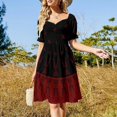 thumbnail image 3 of Night Stars (Maroon/Black) Dress Women's summer dress women party dresses, 3 of 6
