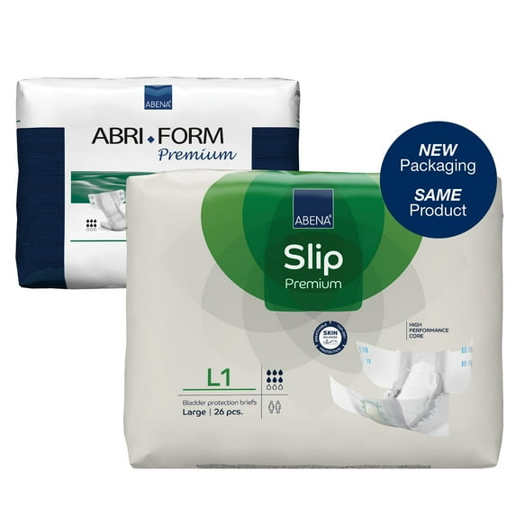 Abena Abri-Form Premium L1 Adult Incontinence Brief L Moderate Absorbency Contoured, 43066, 26 Ct