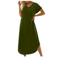 thumbnail image 2 of EGNMCR Robes de Fête pour Femmes Nouvelle Robe d'Été pour Femmes Ajustée à Manches Courtes Robe T-shirt Colorée, 2 of 6