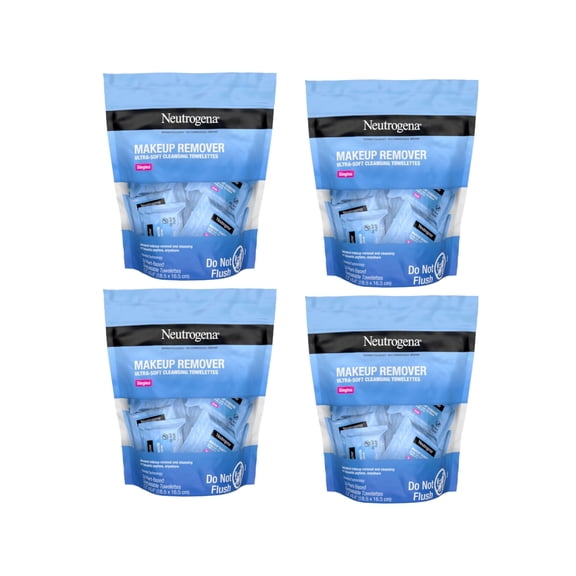 4 Pack - Neutrogena Makeup Remover Wipe Singles, 20 ct